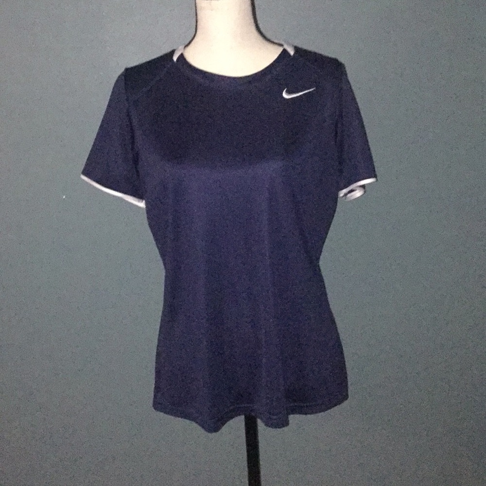 A blue nike shirt
